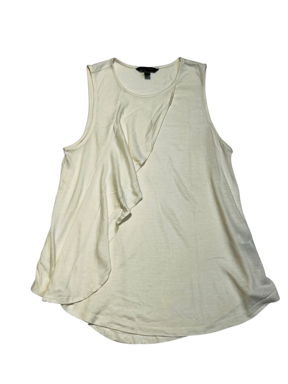 Banana Republic Cream Ruffle Front Tank - Picture 2 of 6
